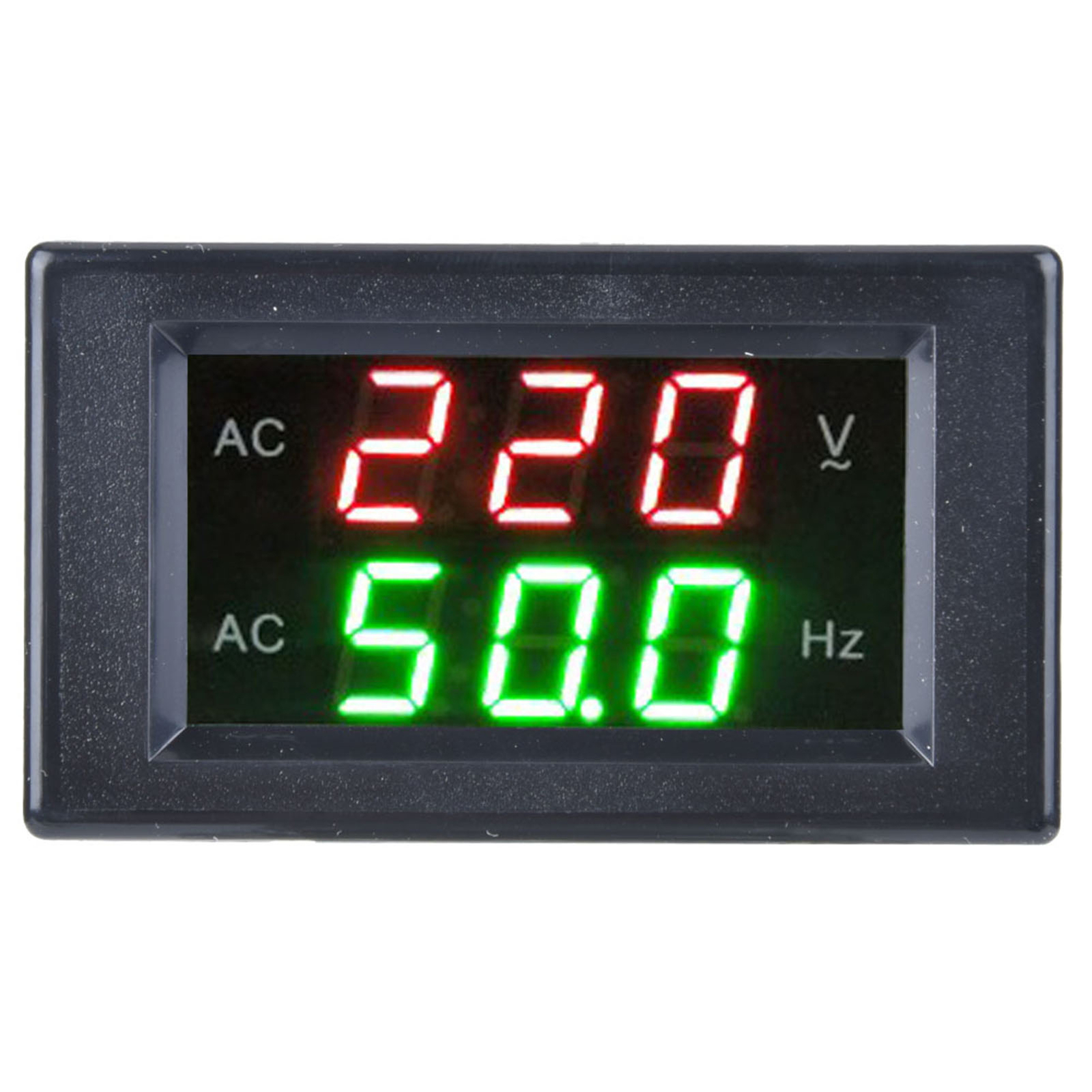 Generator Double Display Digital AC Voltmeter Frequency Meter Testing Black
