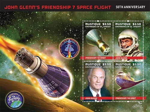 Mustique 2012 - Space - Sheet of 4 Stamps - MNH