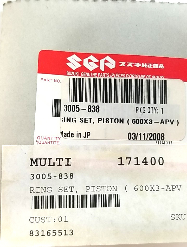 NEW OEM ARCTIC CAT PISTON RINGS 3005-838 ARTIC