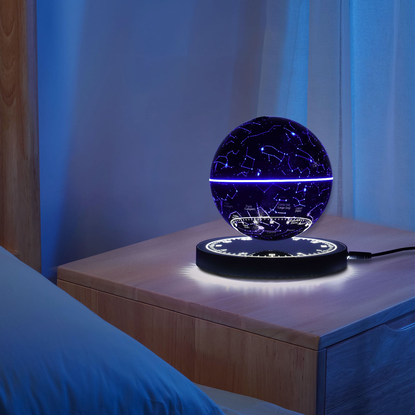 Illuminated Magnetic Levitating Globe w LED Floating Globe Auto-Rotating Globe