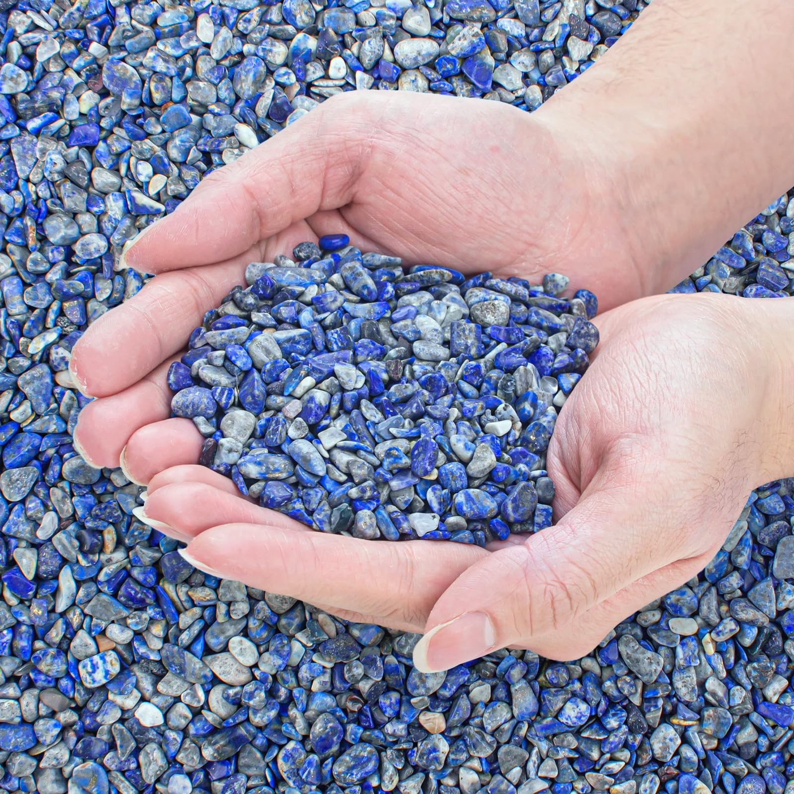EZEELAI Lapis Lazuli Crystals Chips Aquarium Gravel Rocks 3 LB,