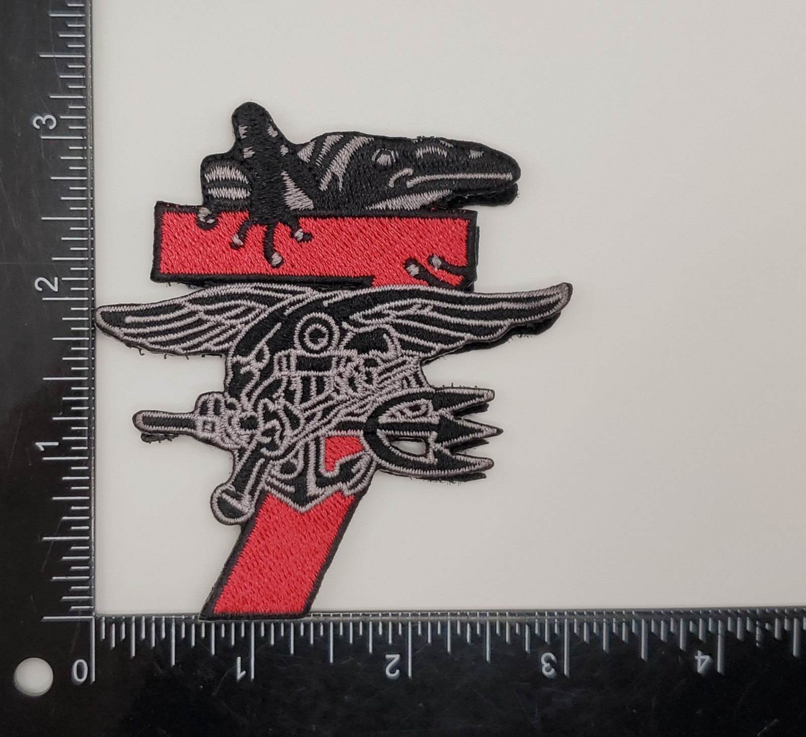 US Navy SEAL Trident Patch #7 Red Black Tactical Embroidered Morale Patch 3"