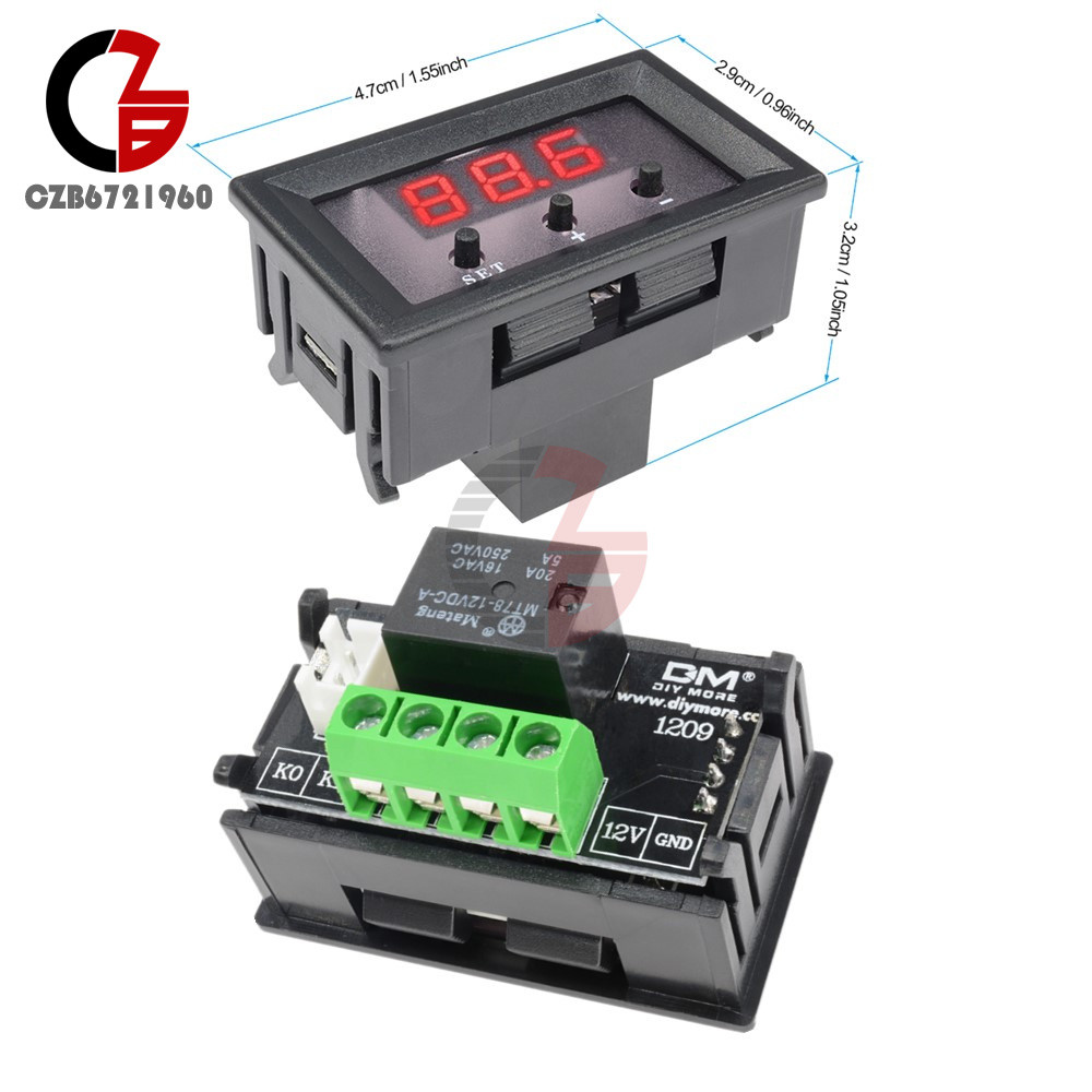 W1209 12V Digital Thermostat Temperature Controller Switch Sensor 50-110°C +Case