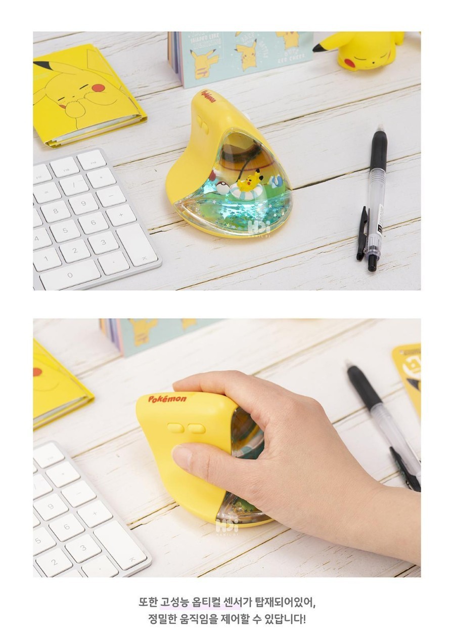 Official Pokemon Vertical Figure Wireless Mouse Bluetooth 2.4GHz Ergonomic