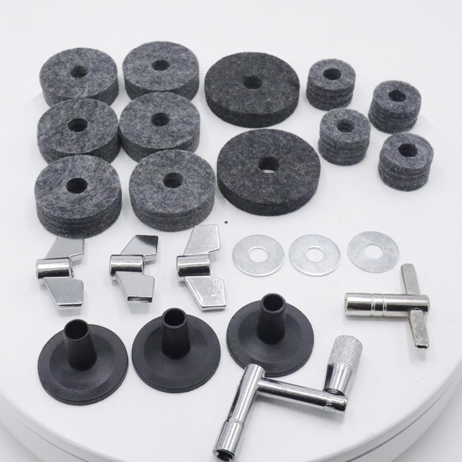 23 Pcs Cymbal Replacement Accessories Set, Includes Cymbal Felts, Hi-Hat Clutch