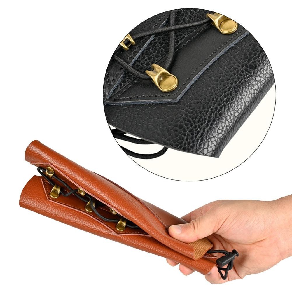 Leather Arrow Arm Guard Full Forearm Protection for Adult Archers Right Left