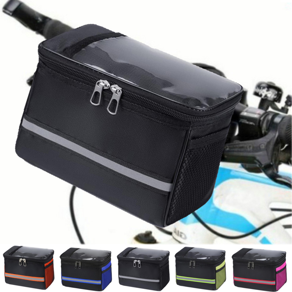 Mountain Bike Bag Cycling Handlebar Front Tube Bag Bicycle Basket Reflective Bag
