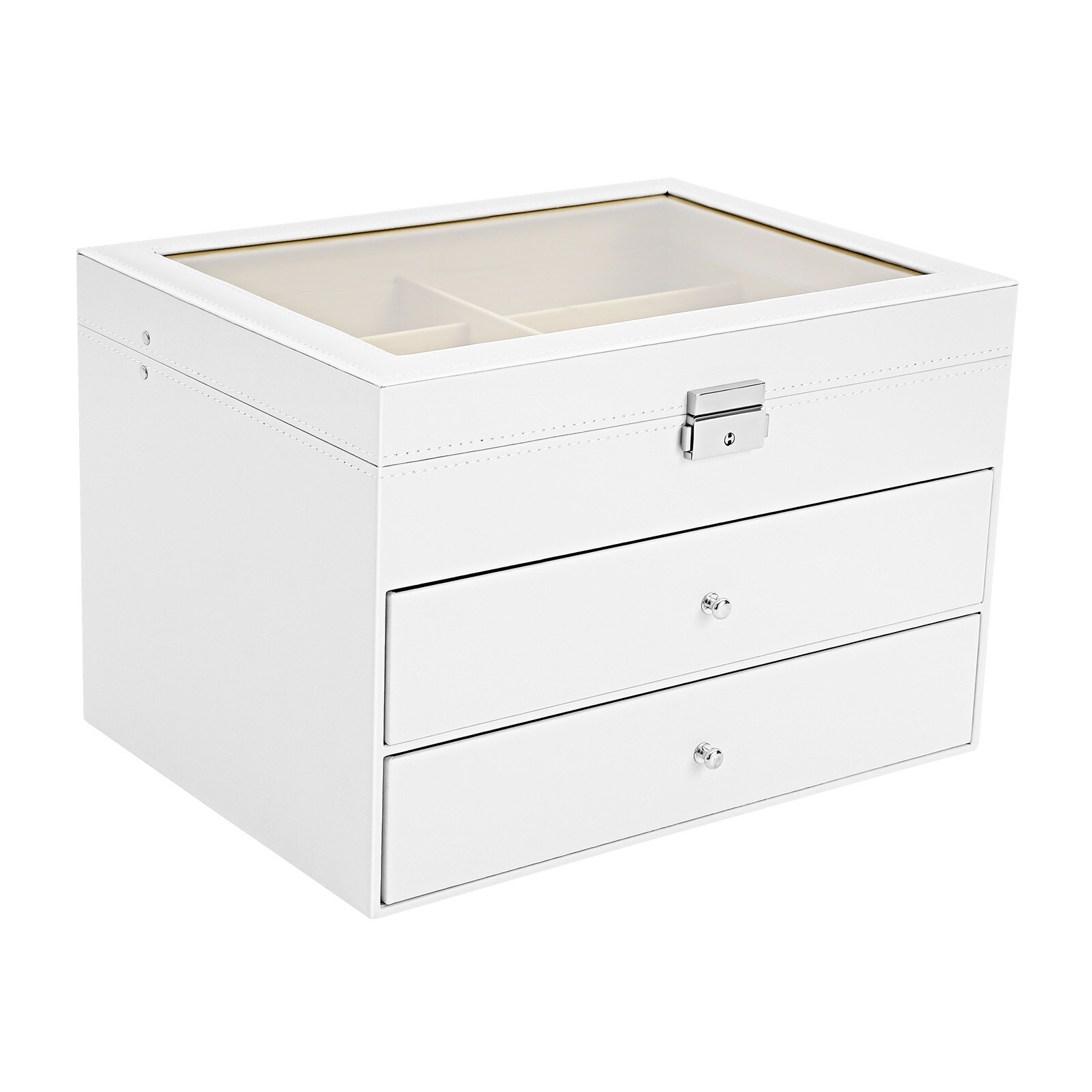 24 Slots Glasses Box Display Storage Case Organizer PU For Sunglasses White