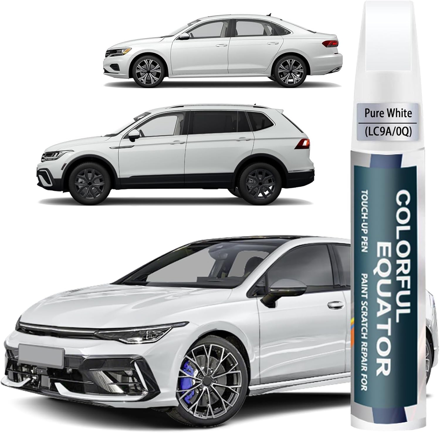 Touch Up Paint for VW Tiguan Atlas Pure White LC9A 0Q 2024 2025 Exact Match Kits