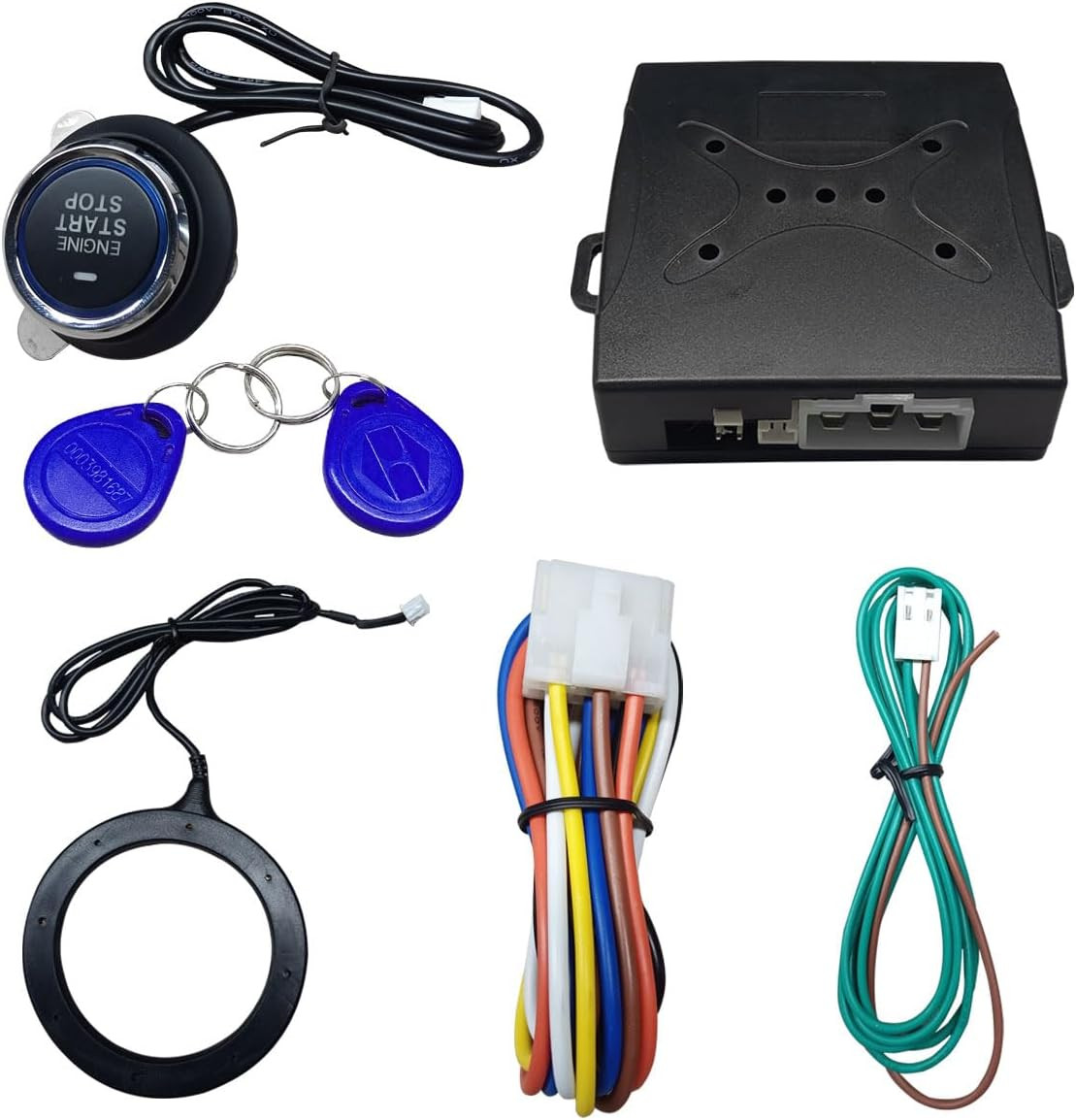 Car Push Engine Start Button Kit, Upgrade Push to Start Ignition Kit, Smart