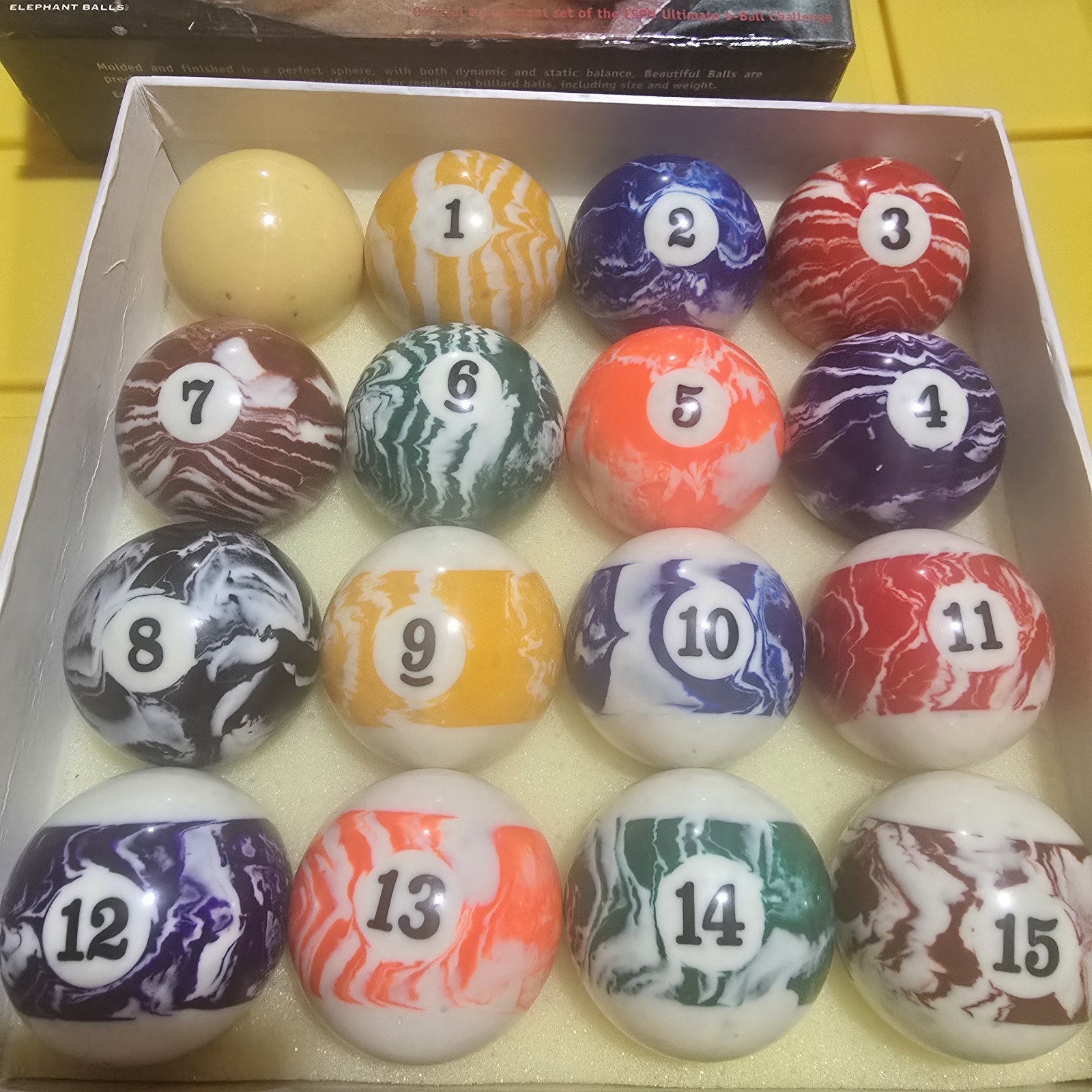 Elephant Beautiful Balls World Class Professional Billiard Balls