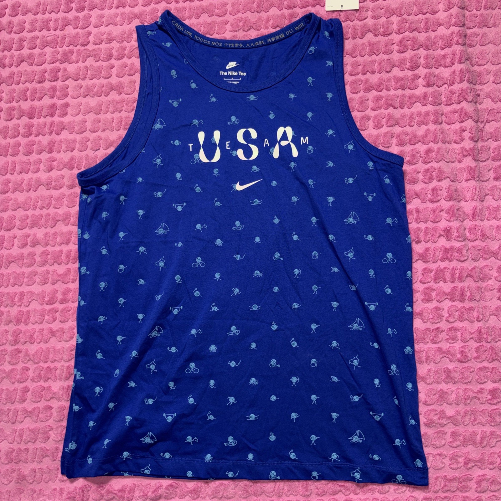 New Nike Team USA Olympic Club Tank Top Vest Blue FN0879 Men’s XL