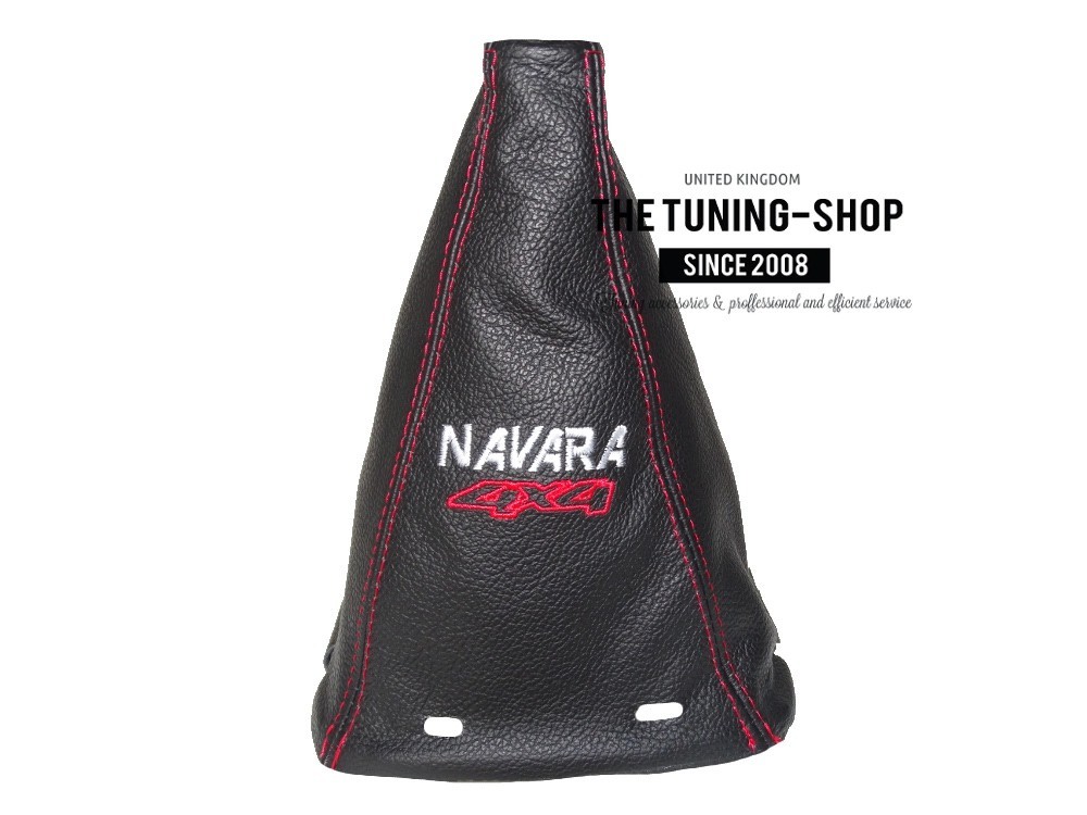 Shift Boot + Plastic Frame For Nissan Navara Frontier 05-12 Leather Embroidery