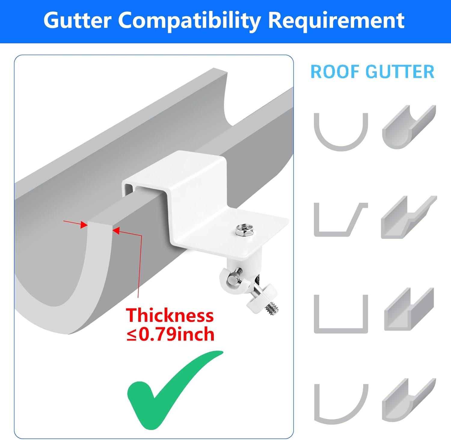 2Pack Gutter Mount Compatible with eufy Security SoloCam S220/C210, White