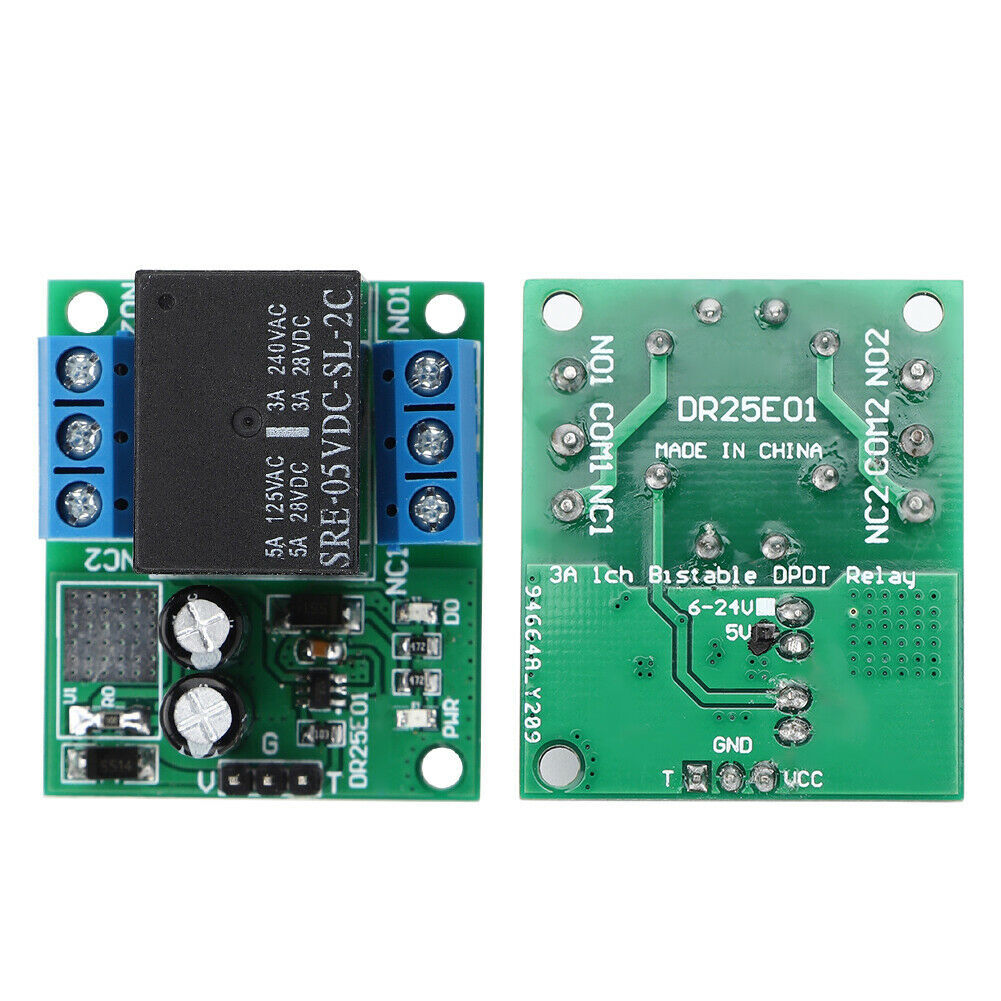 DC 5V / DC6-24V Double Pole Double Throw DPDT Self-locking Bistable Relay Module