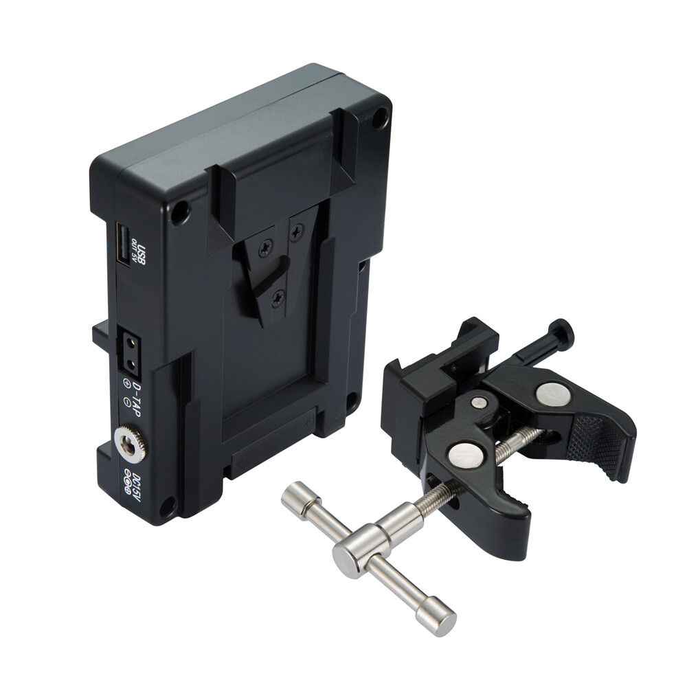 US NP-F F970 F750 F550 Battery to V-Mount Battery Converter Adapter Plate+Clamp