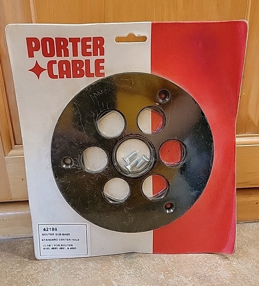 NEW! PORTER CABLE 7" SUB BASE 42186, 1-1/8" CENTER NIP