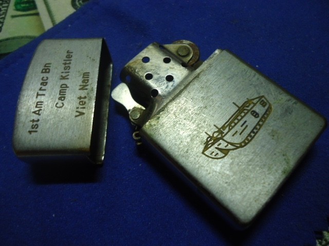 Original Vietnam War USMC  Marine Camp Kistler Cua Viet Vietnam Military Lighter
