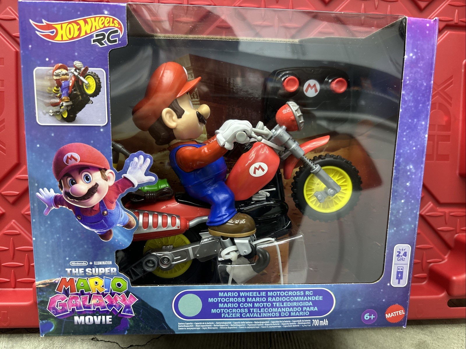 HOT Wheels Mario Wheelie Motocross RC Motorcycle Super Mario Galaxy Movie