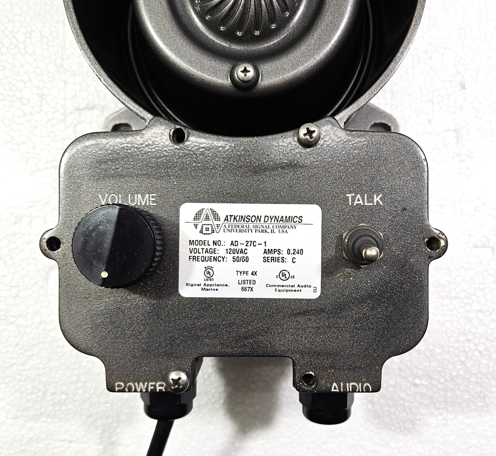 ATKINSON DYNAMICS AD-27C-1 WALL MOUNT INTERCOM