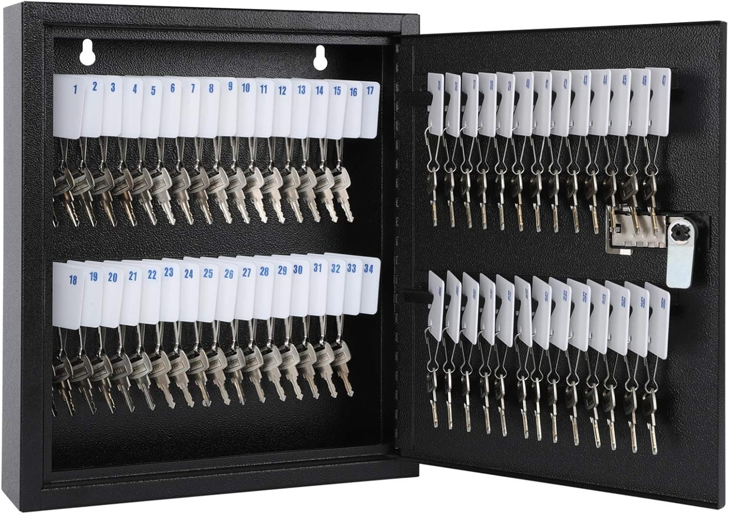 Caja de almacenamiento para llaves con código, 60 llaves, blanca