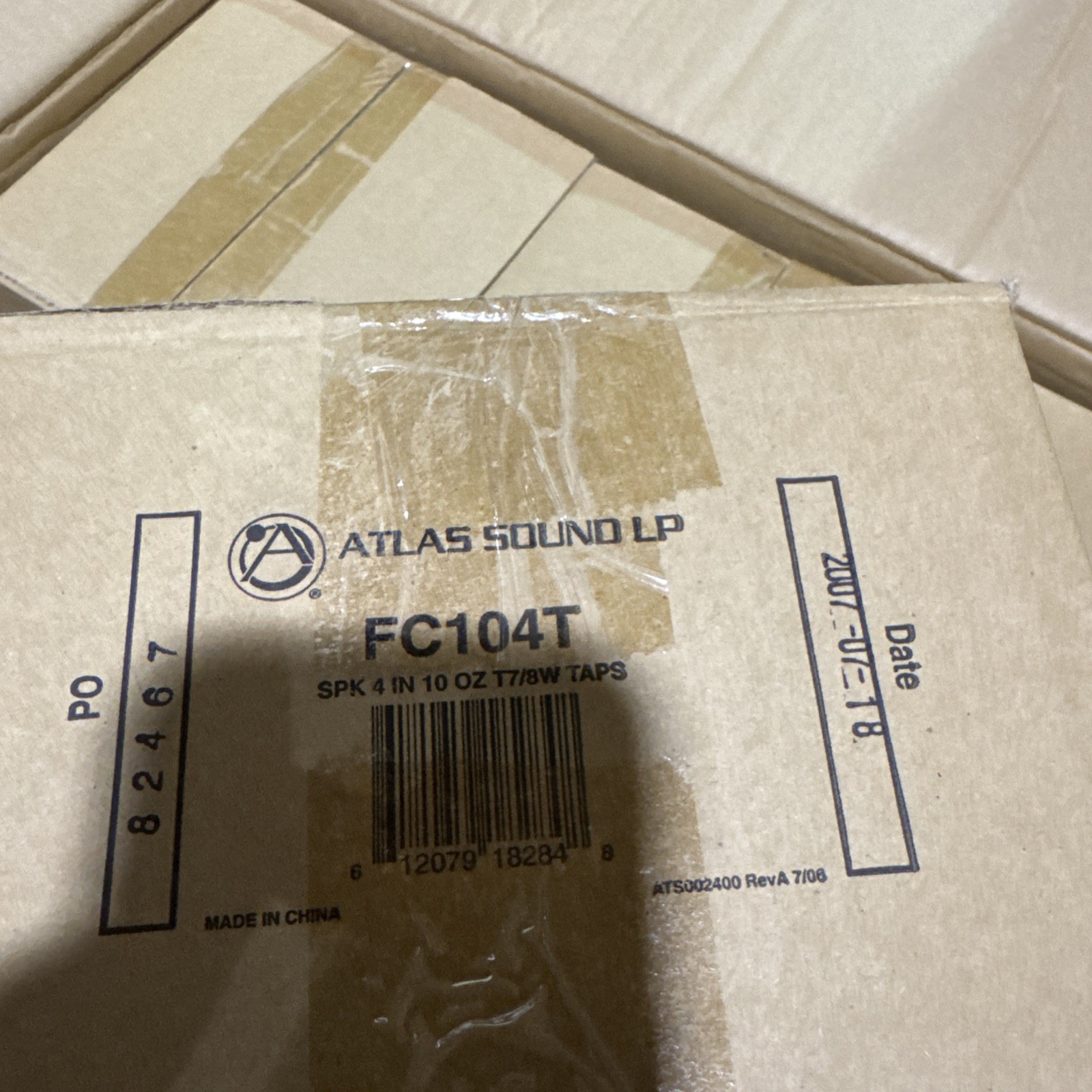 Atlas Sound FC104T Ceiling Speaker with 4-Watt 25V/Transformer NEW in Box STP