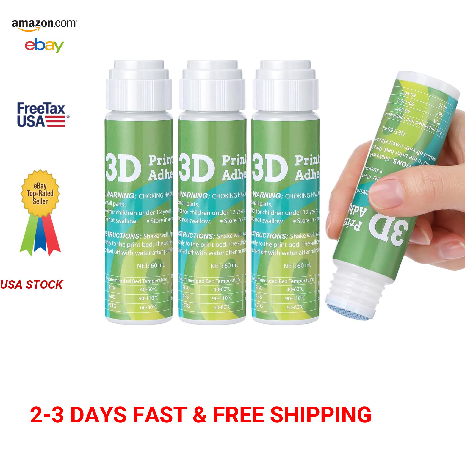 3D Printer Heated Bed Adhesive Glue Stick for Warping Prevention and Strong