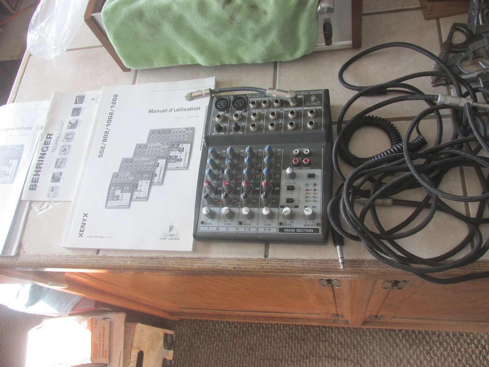 Behringer Xenyx 802 Premium 8 input 2 Bus Mixer Unit With Cords And Manuals