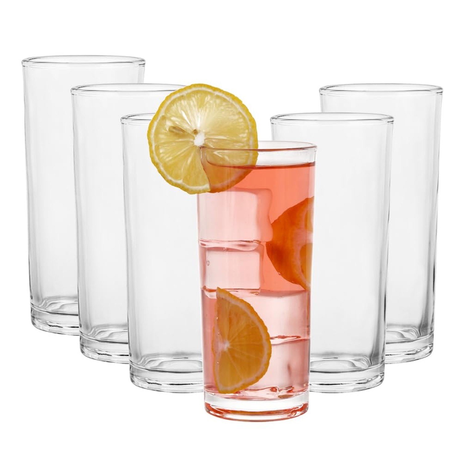 Highball Glasses Set of 6-8oz Tall Water Glasses for Mojito, Whiskey, Cocktai...