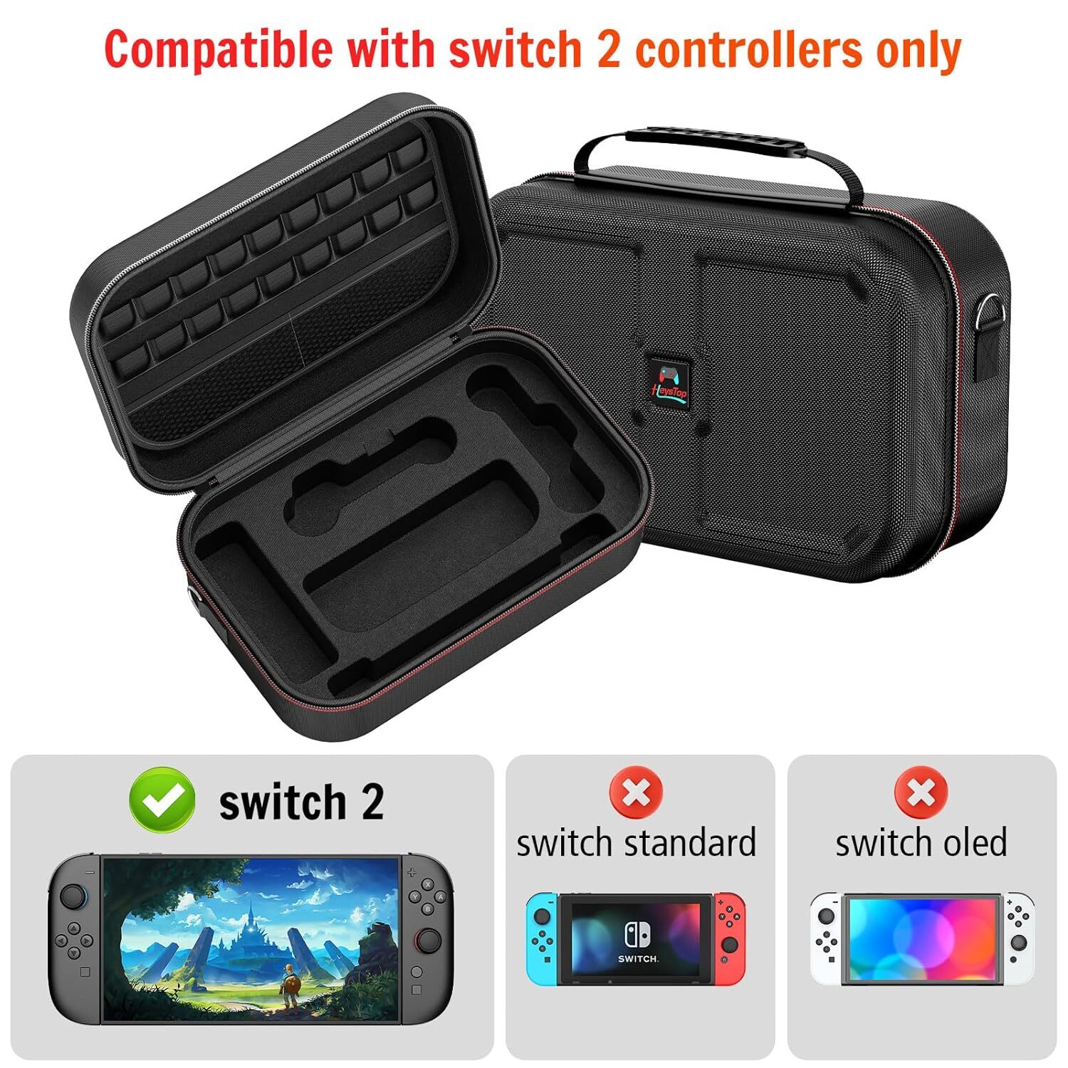 With Nintendo Switch 2 Case, 18 Games Cartridges Waterproof and Dustproof Case