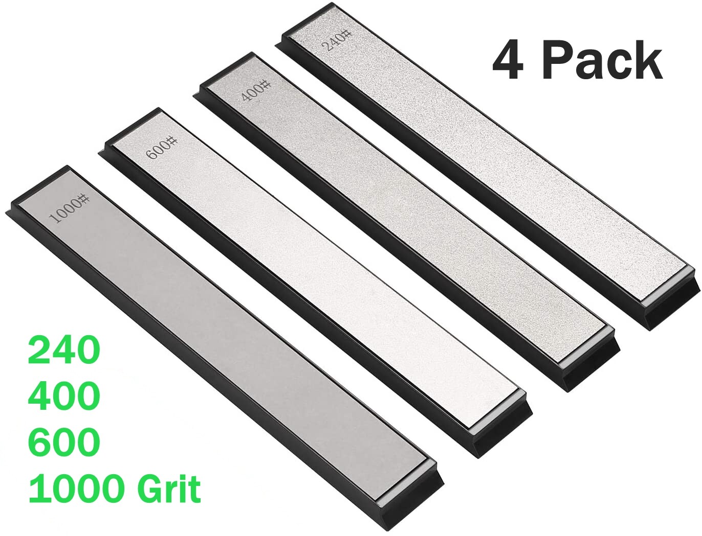 4x Diamond Sharpening Stone Set Lot Pocket Knife Sharpener 240 400 600 1000 Grit