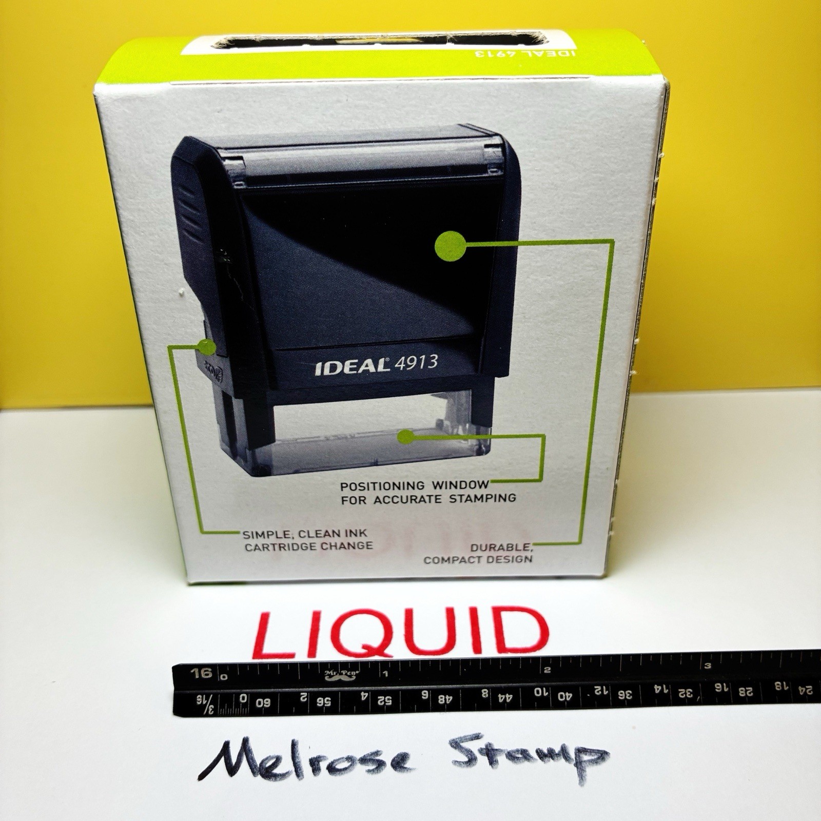 Liquid Rubber Stamp Red Ink Self Inking Ideal 4913