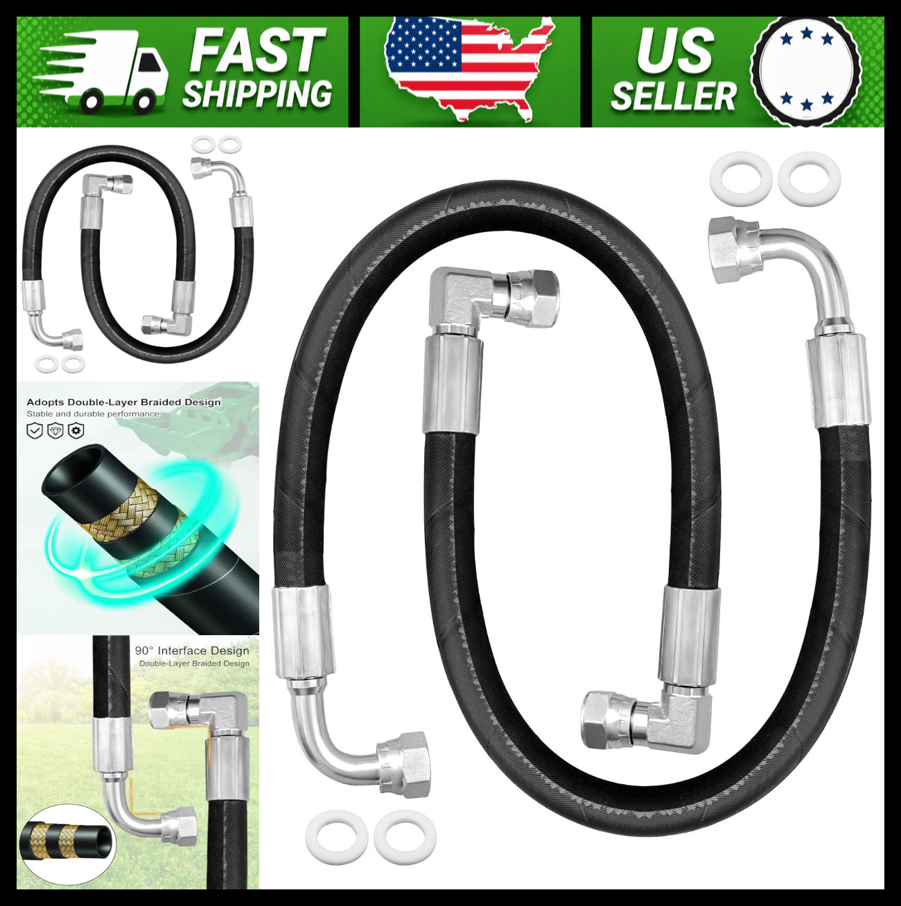 Hydraulic Hose for John Deere Front Loaders 2 Pack