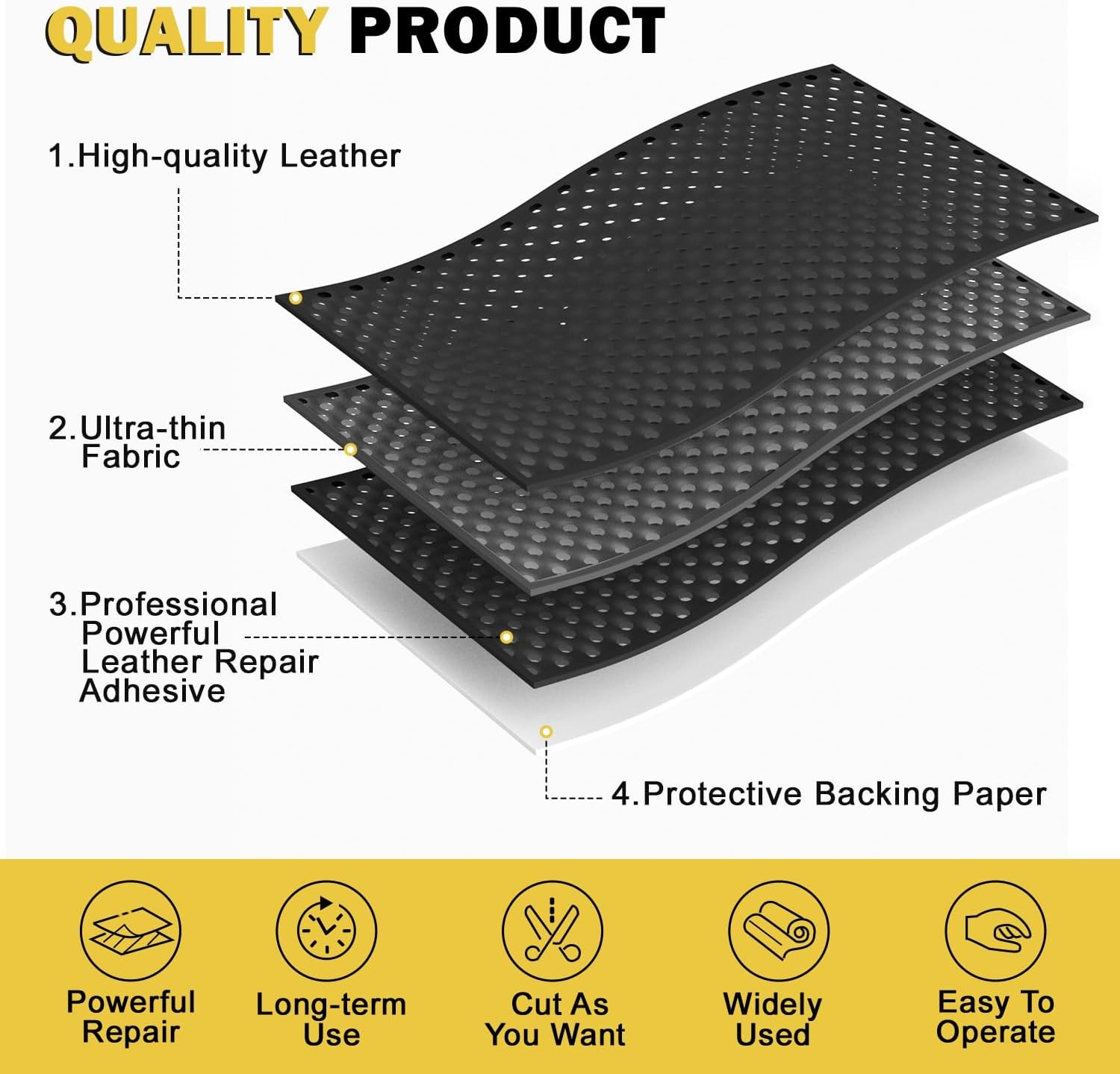 Self Adhesive Leather Repair Patch Breathable DIY Repair Patches for Furniture