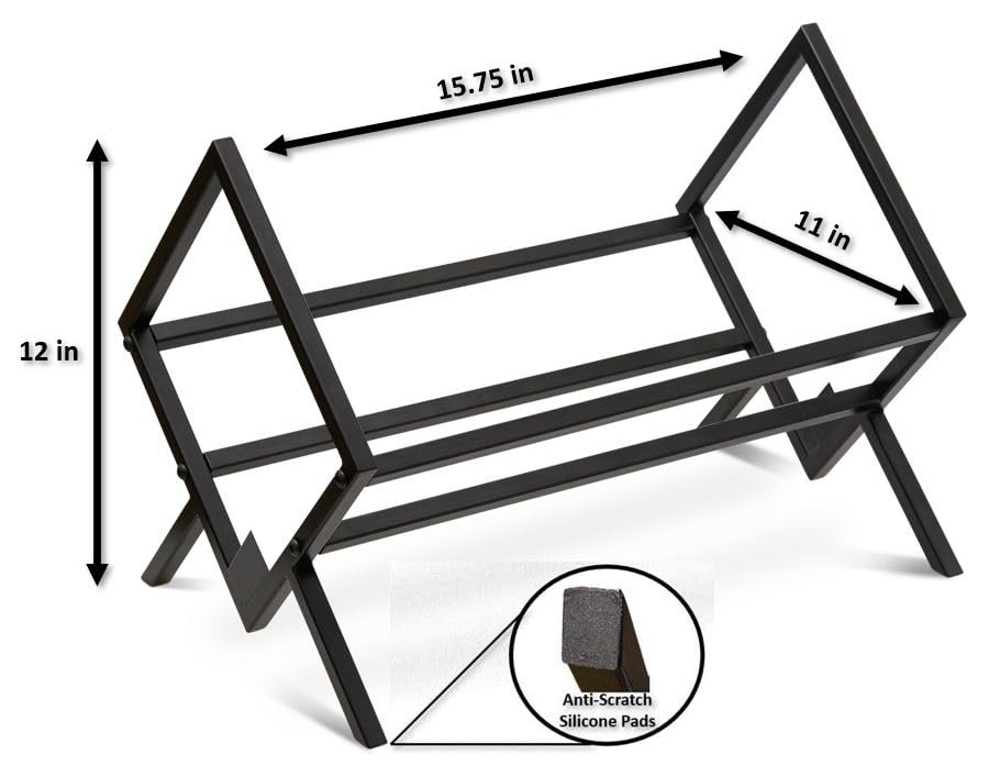 MODERN VINYL Record Holder - Matte Black Metal - 80-100 LP Storage - Simple,