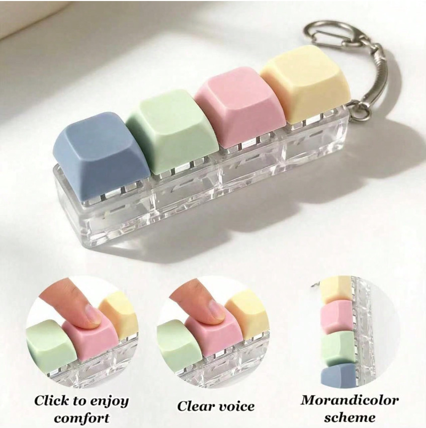 Keyboard Fidget Keychain Stress Relief Fun and Relaxing Keyboard Fidget Toy