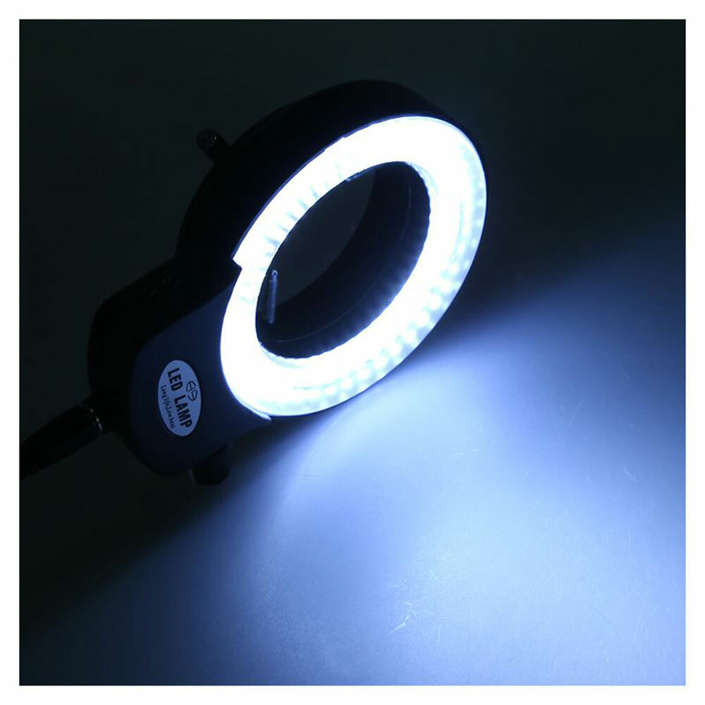 High Brightness 144 LED Bulb Microscope Ring Light Illuminator Lamp US Plug