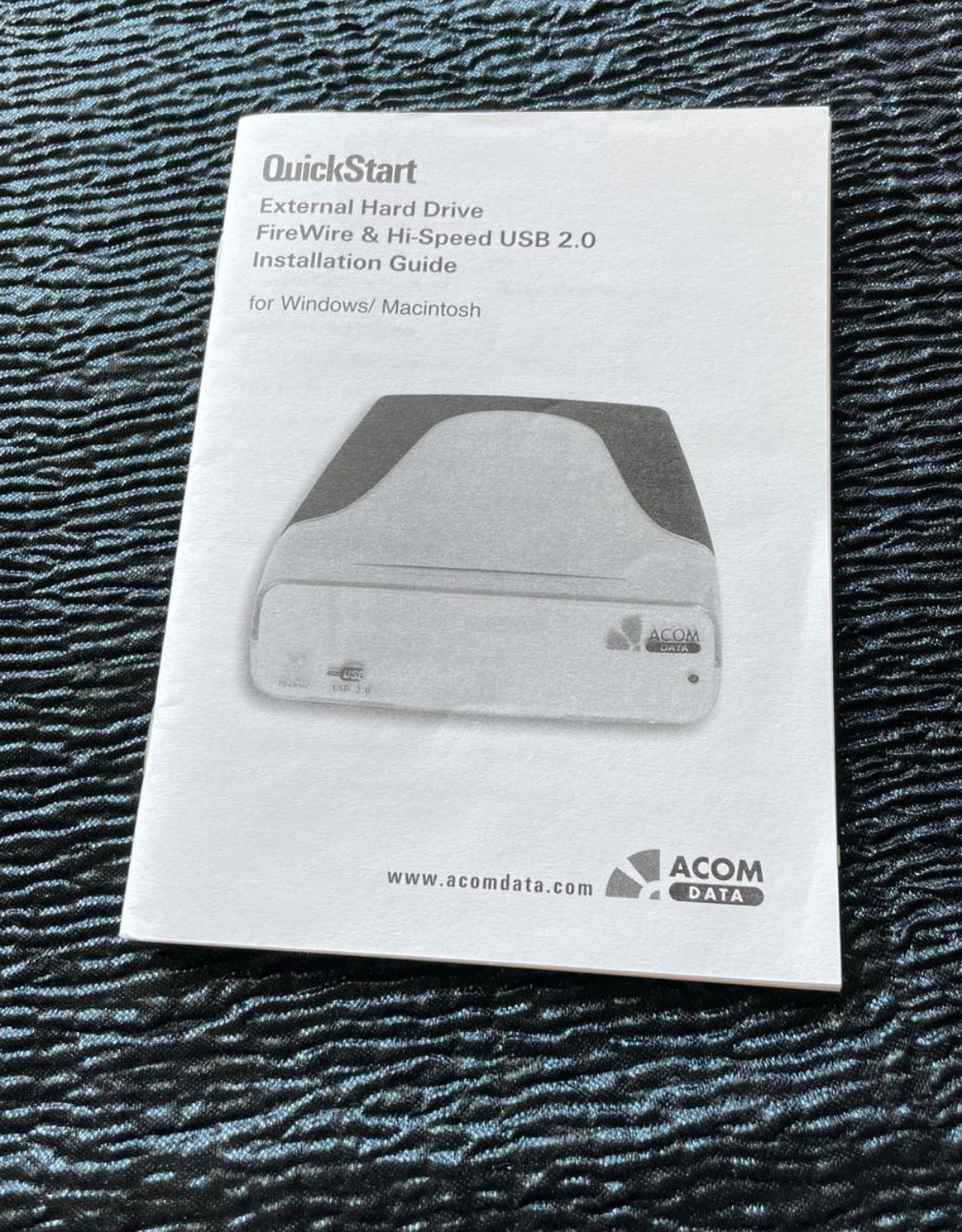 Install Guide ACOM QuickStart External Hard Drive FireWire High Speed USB 2.0