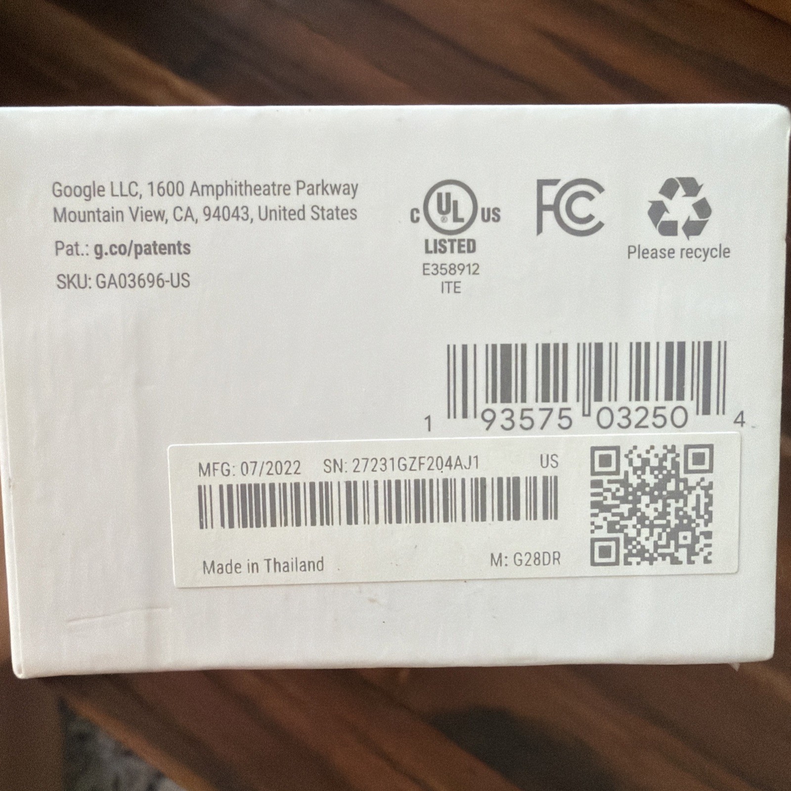 Google Nest Doorbell, Wired - Ash