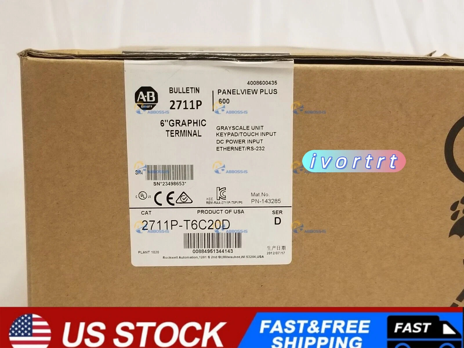 Brand New unopened A-B 2711P-T6C20D Best Quality PanelView Fast ship US STOCK