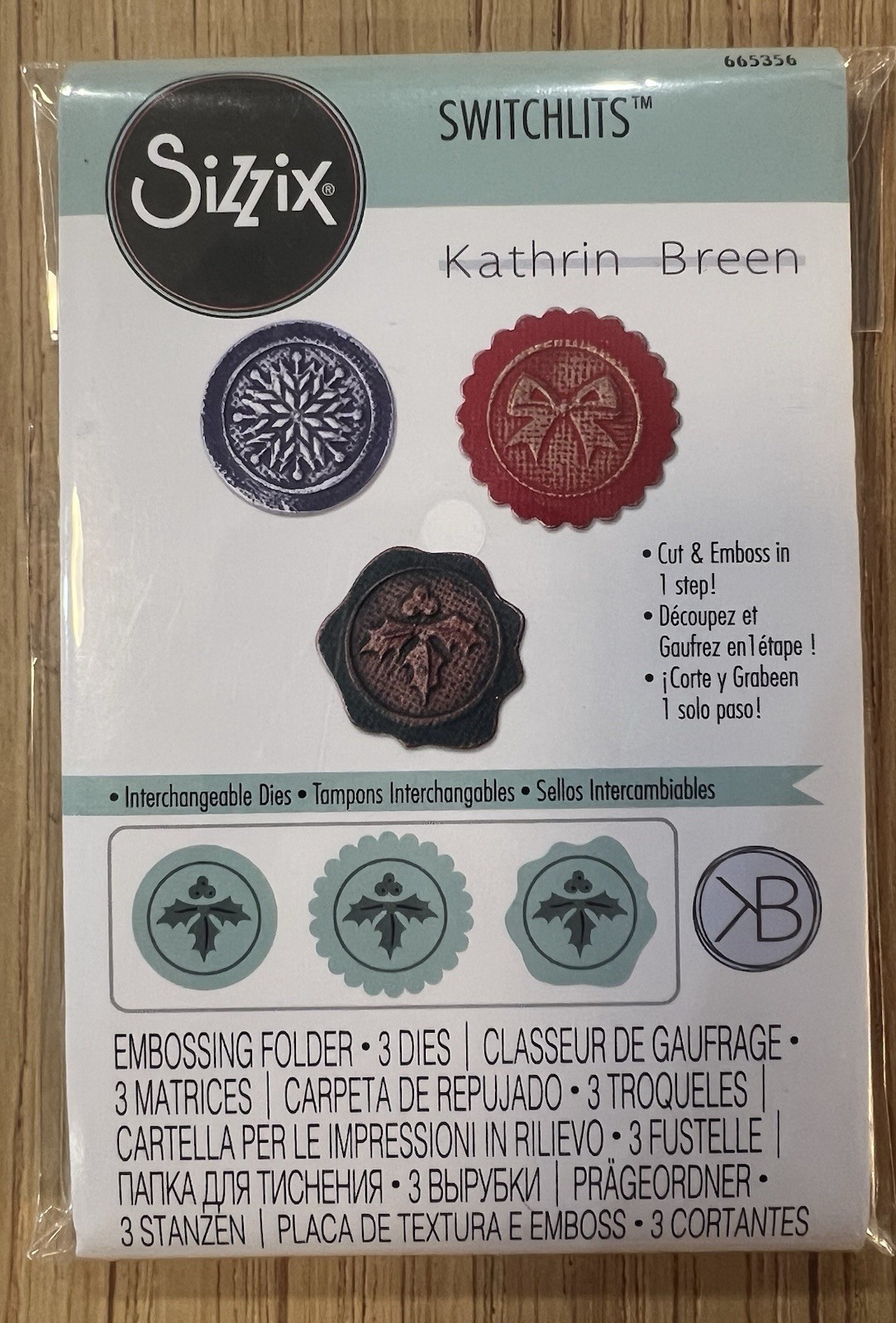 Sizzix Switchlits “Seasonal Seals”Embossing Folders By Kathrin Breen #665366 NEW