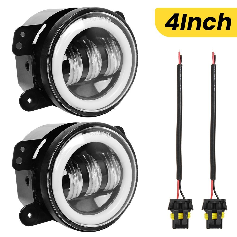 4Inch Pair Bumper LED Fog Lights Fit For Wrangler unlimited JK 4 Door 2007~2015