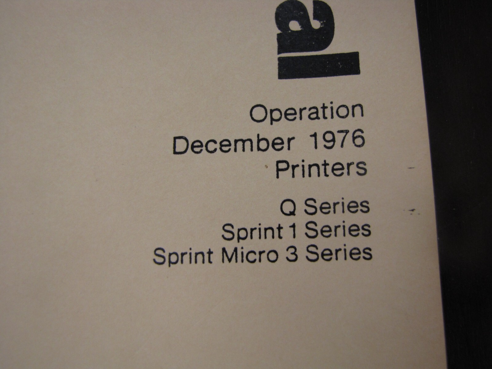Vintage Qume Manual Maintenance / Training August 1978 Printers