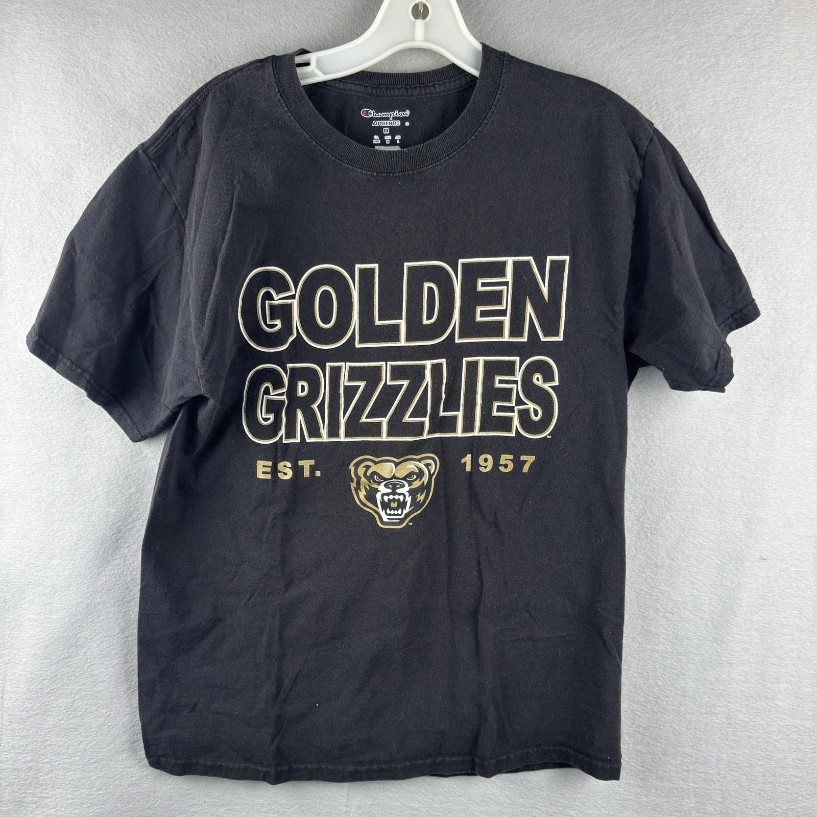 Oakland Golden Grizzlies Shirt Mens Medium Black NCAA Basketball Champion Tee