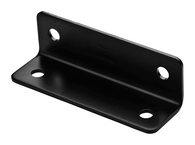 National Hardware N351-484 Black Wide Corner Braces 90 Degree 1.6 x 5 x 1/8 in.