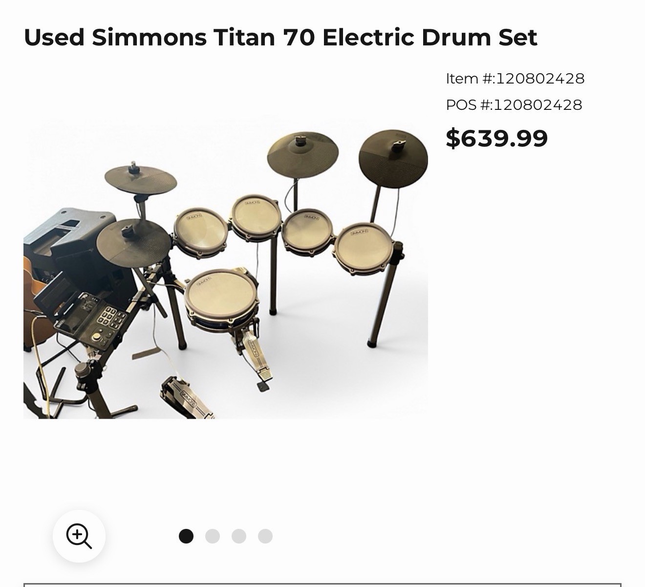 Simmons Titan 70 Electronic Drum Kit with Mesh Pads and Bluetooth