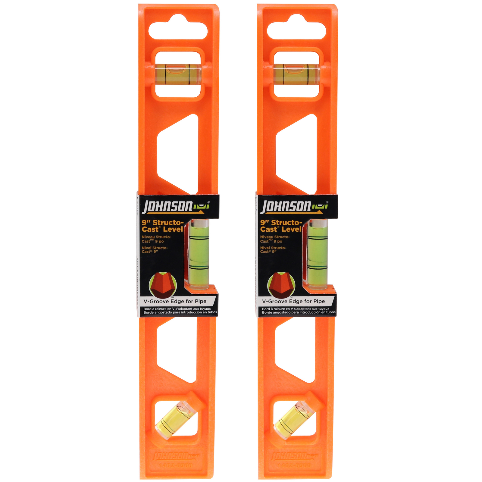 Johnson Level 1402-0900 9 in Structo-Cast Torpedo Level (2-Pack)