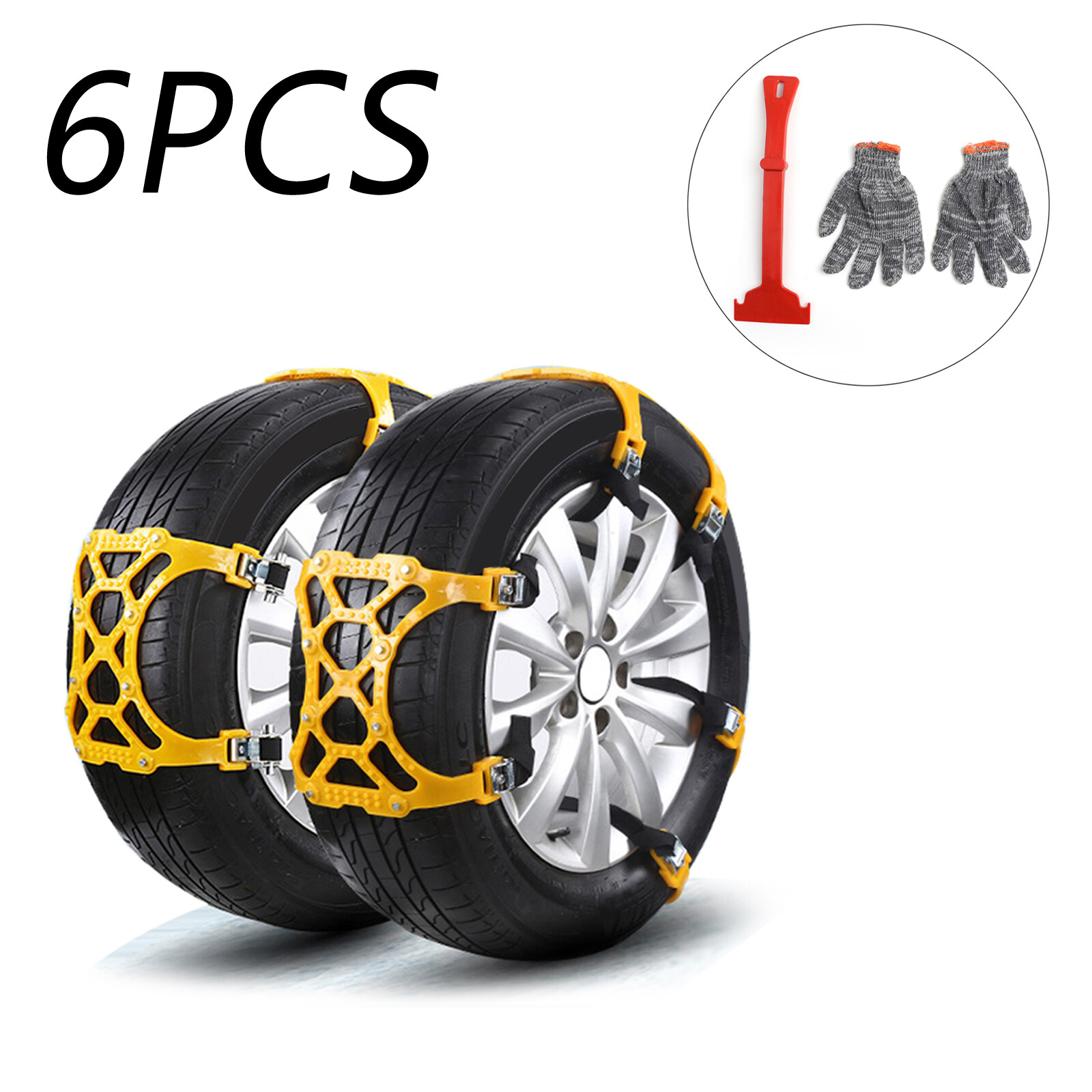 6X Universal Snow Tire Chains of Car SUV Thickened Anti-skid Emergency Strap ES
