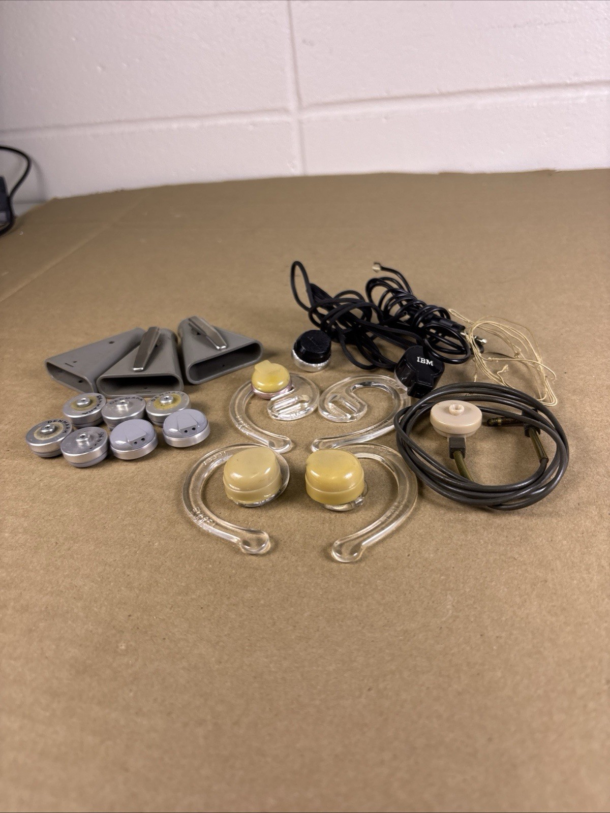 Lot of VTG Headset & Earpiece Parts & Horns – IBM/Denmark for Ham Radio