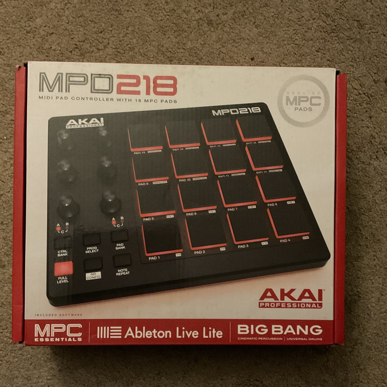 Akai Professional MPD218 Pad Controller 16 Pads USB Out Software Included